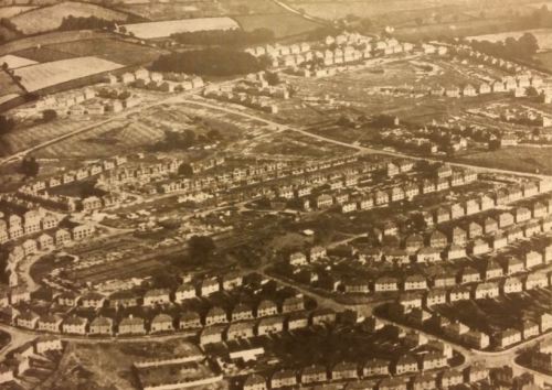 Aerial view of the Saffron Lane Estate, 1927